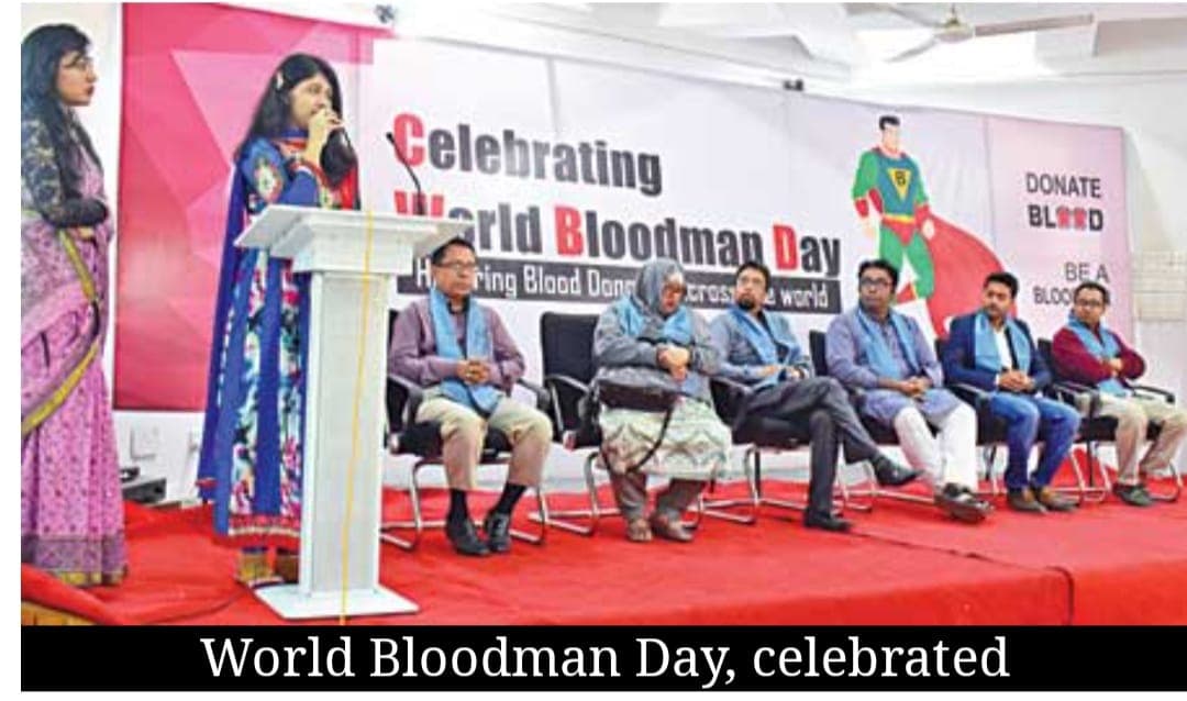Volunteers and guests gathered at a World Bloodman Day public event